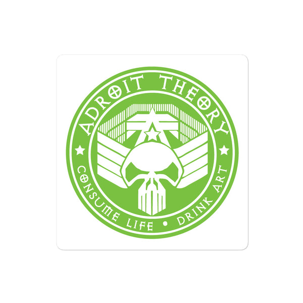 Skull Logo Green Sticker