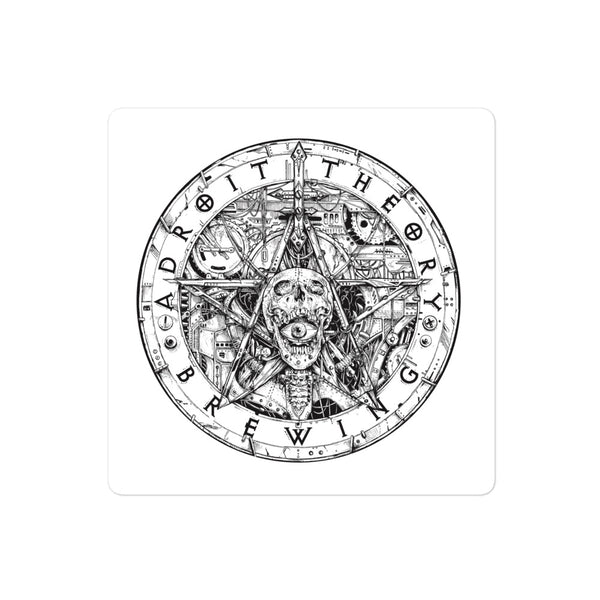 Pentagram Logo White Sticker