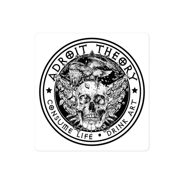 Falcon Skull Logo White Sticker