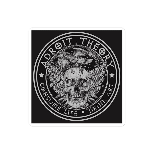 Falcon Skull Logo Black Sticker