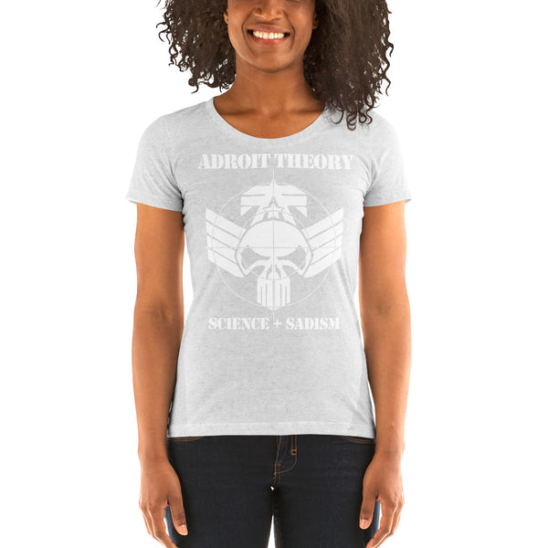 T-Shirt : Women's Short Sleeve - Science + Sadism (white ink)